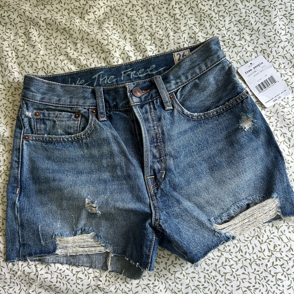 Free People Pants - Free People Women's Blue Denim Shorts